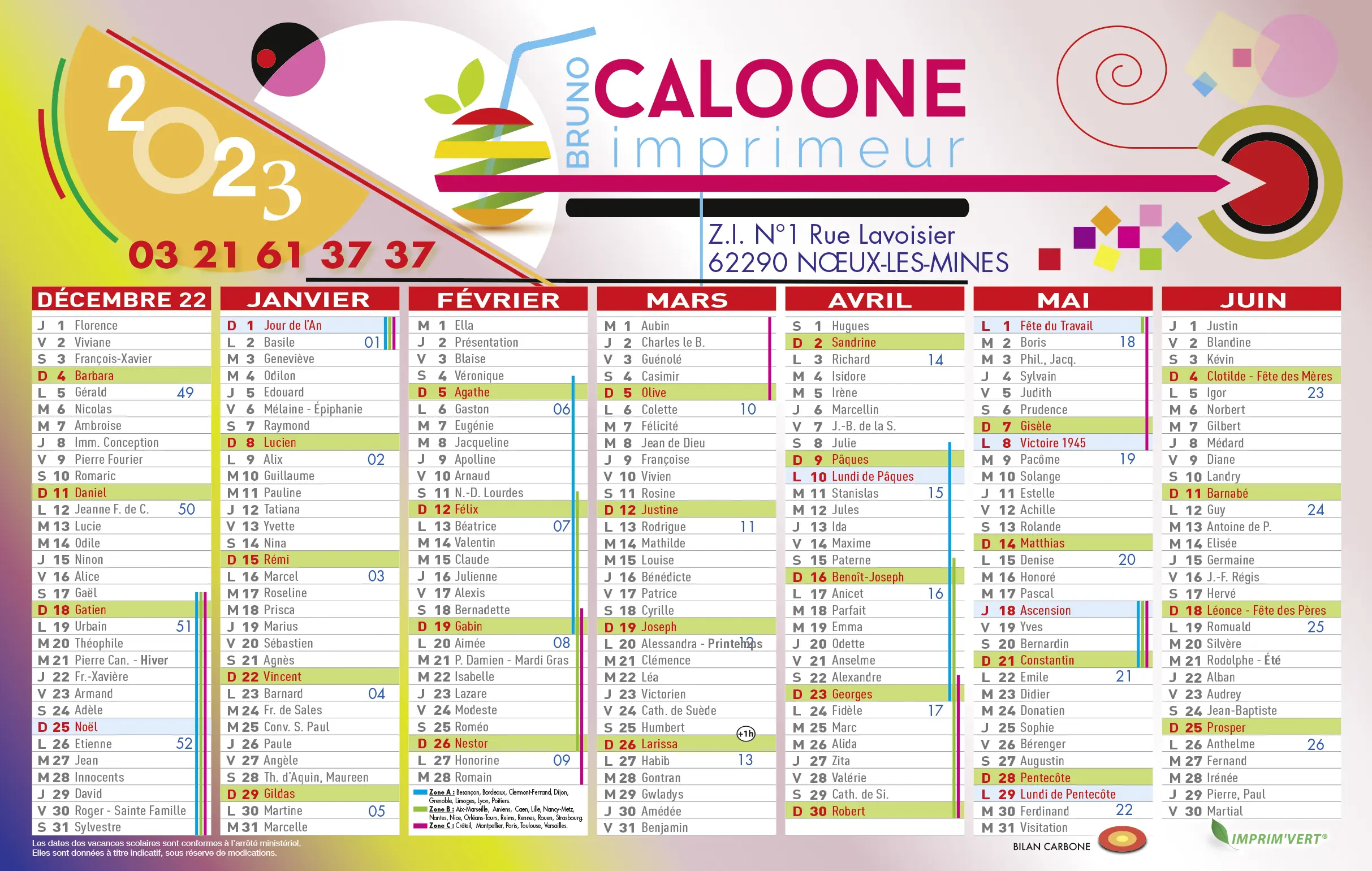 Calendrier Caloone 2023
